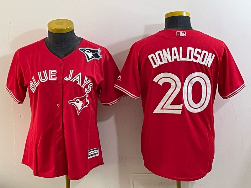 Women 2025 Nike Toronto Blue Jays #20 Donaldson red Game MLB Jersey 05